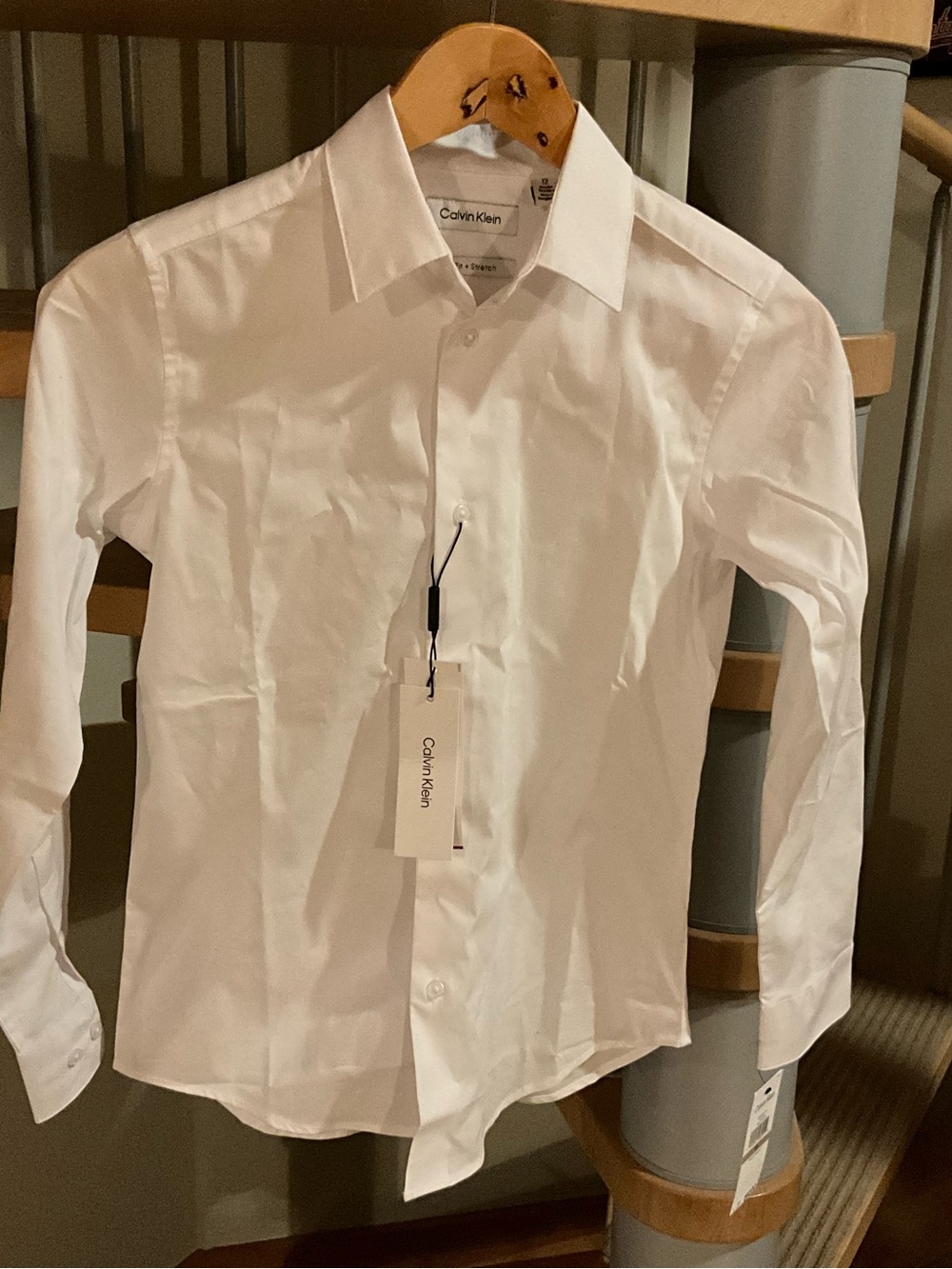 Calvin Klein Men's White Button-Front Dress Shirt